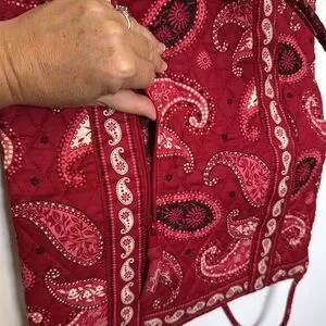 New Vera Bradley bandanna, patterned, paisley with red and pink and cream. Vera Bradley | Bags | New Vera Bradley Bandanna Patterned  main image 4
